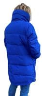 Womens Warm Padded Hooded Cobalt Blue Winter Coat db2023